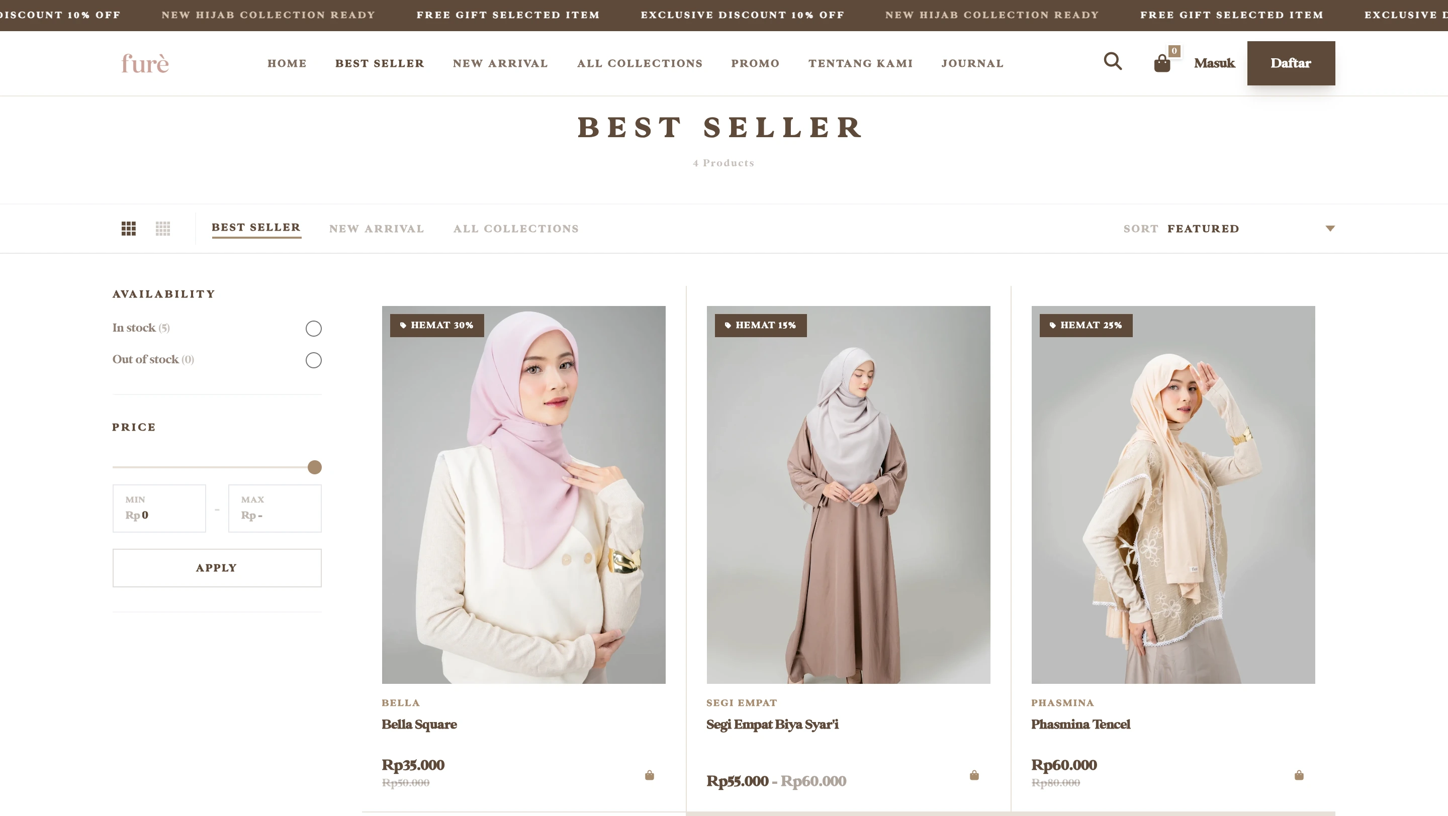 Furè Hijab E-Commerce Website - thumbnail 3