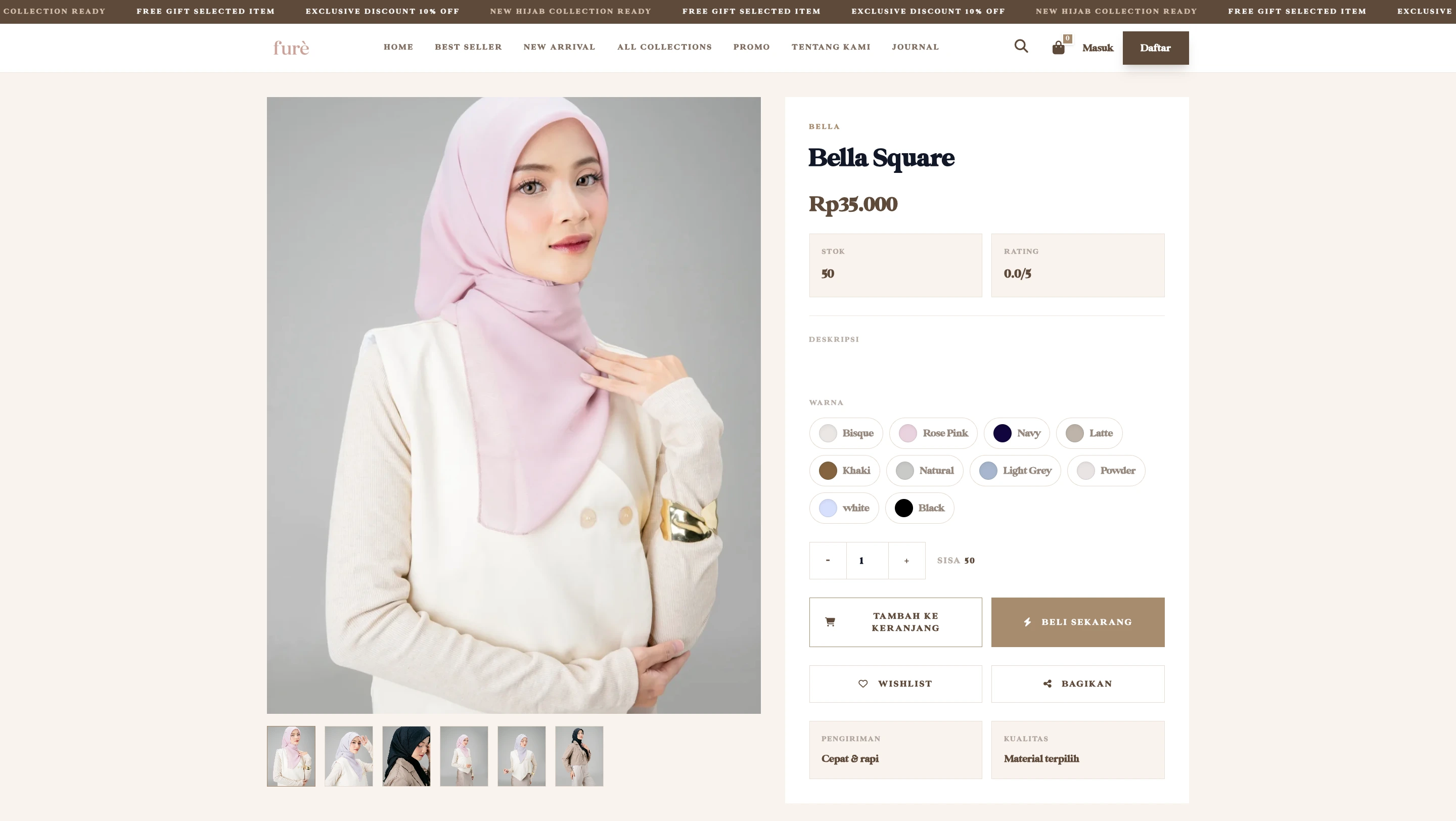 Furè Hijab E-Commerce Website - thumbnail 4