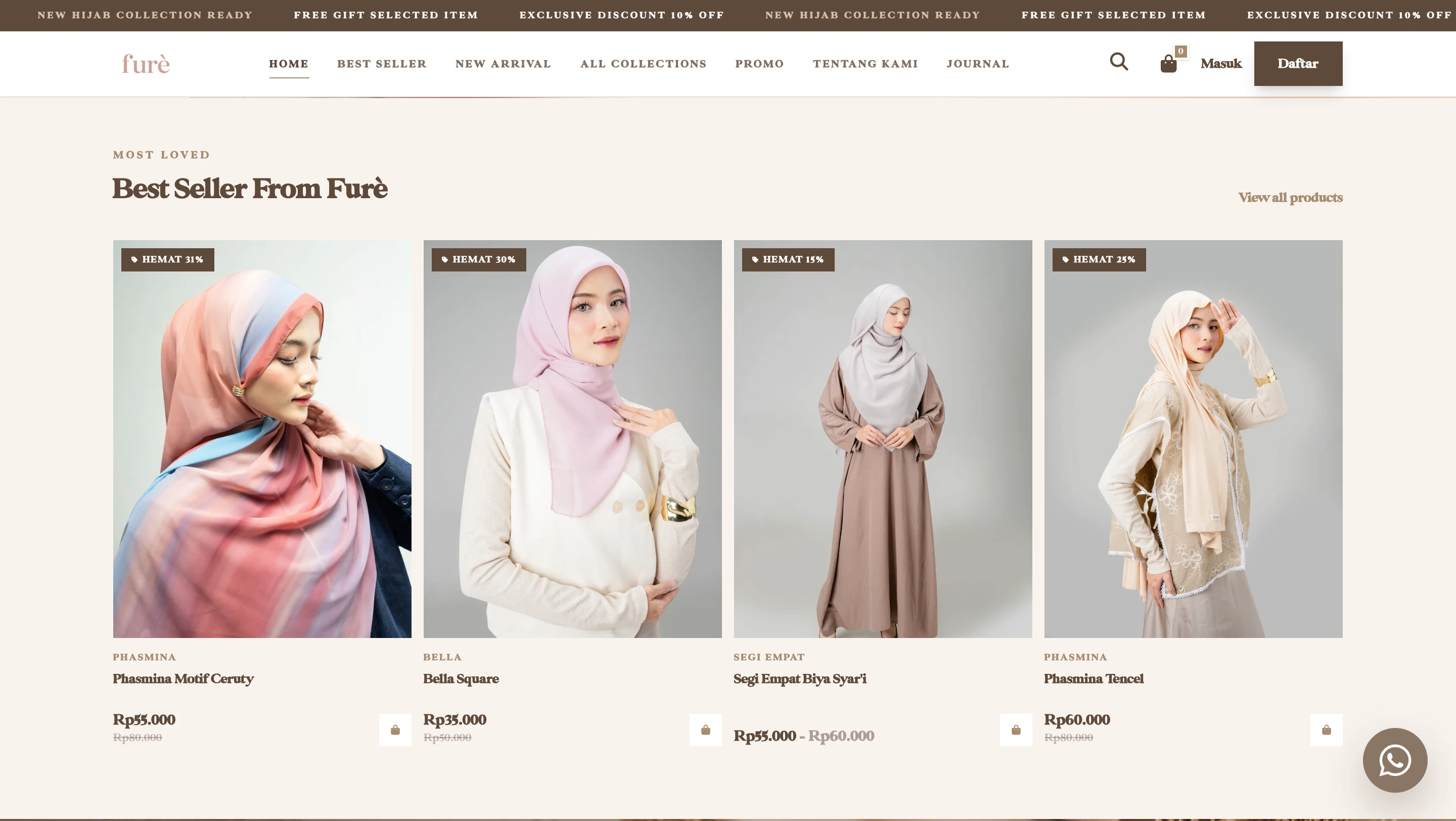 Furè Hijab E-Commerce Website - thumbnail 2